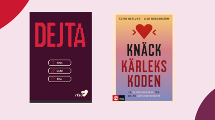 RFSU "din guide till att dejta" och "Knäck kärlekskoden" av Sofia Asplund och Lisa Nordenstam