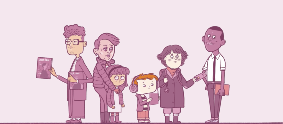 Illustration på engagerade människor.
